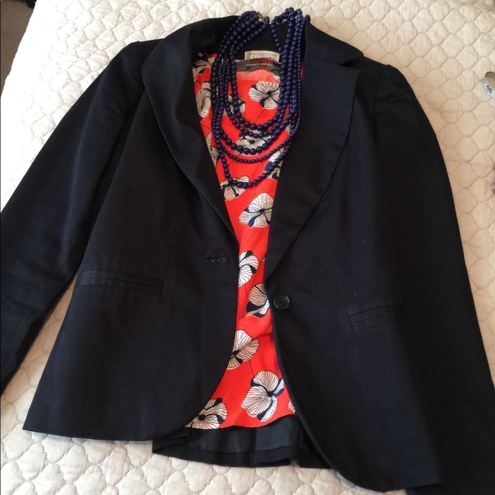 Worthington strech denim material blazer Sz 4